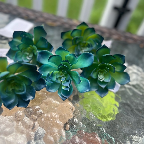 Williams Sonoma Other - Williams Sonoma Faux Florals Green and Blue Accents SET (5) NWT